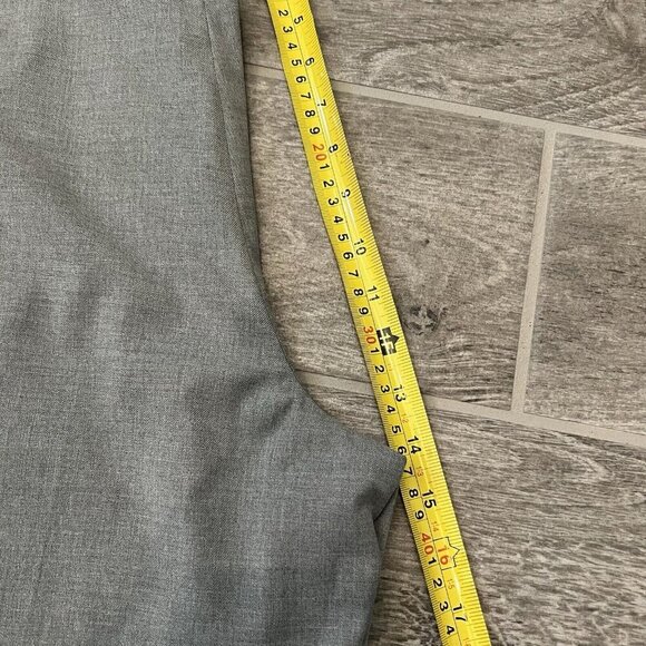 DKNY Women’s Pleated Belted Pants Trousers Ankle Size 14 Grey Career Preppy - Picture 7 of 11
